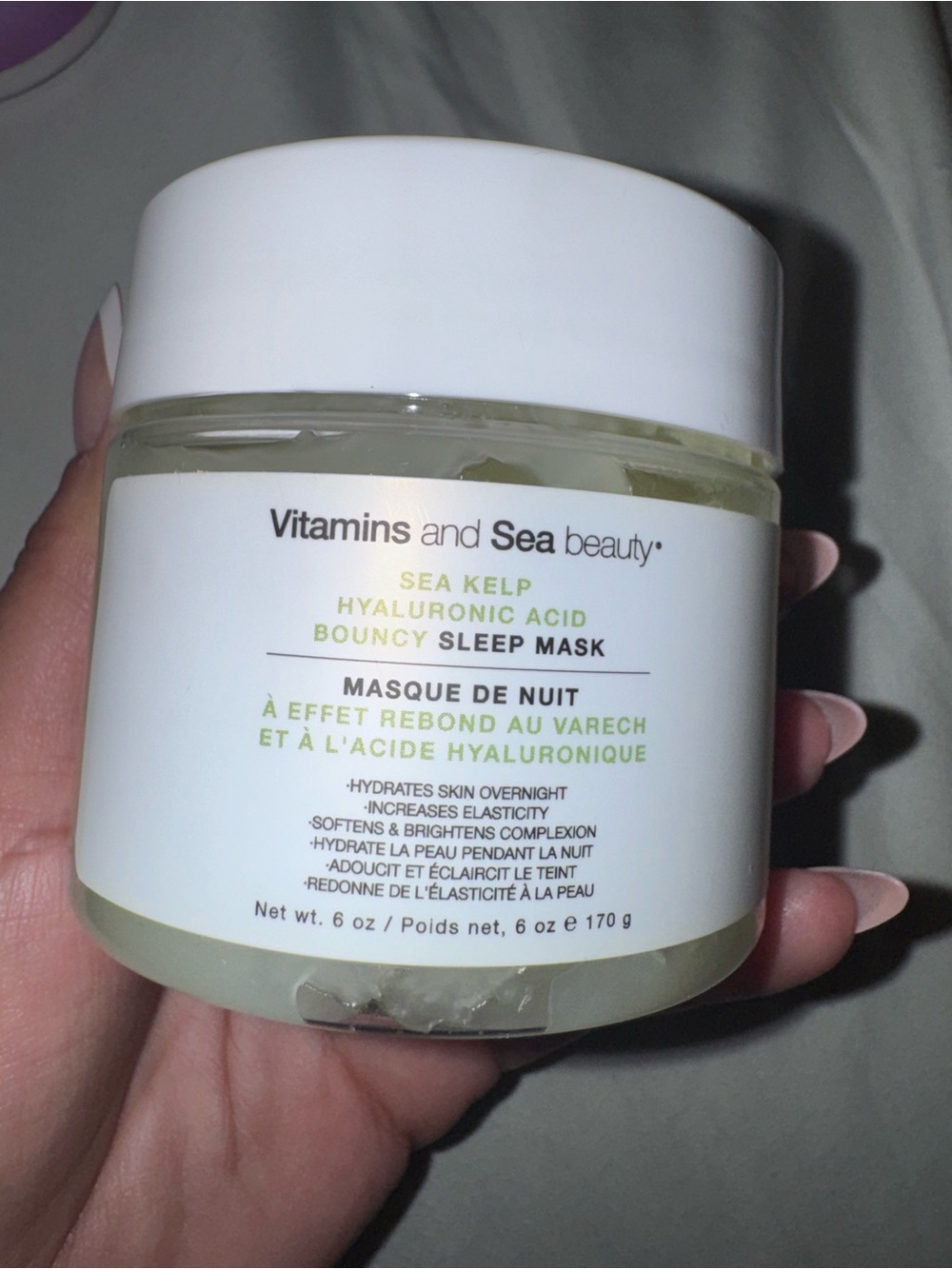 Sea Kelp Hyaluronic Bouncy Sleep Mask - White